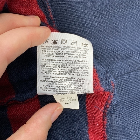 Vintage Nike Striped Sweatshirt Navy & Red Size Large Y2K - Picture 7 of 8